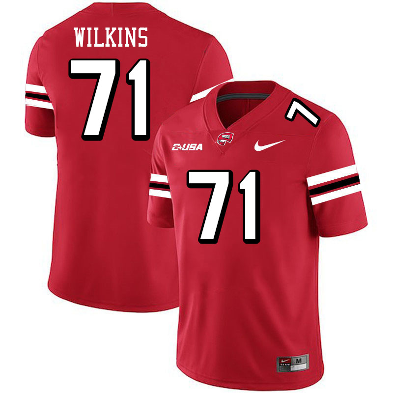 Western Kentucky Hilltoppers #71 Stacey Wilkins College Football Jerseys Stitched-Red